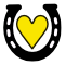horse shoe yellow heart