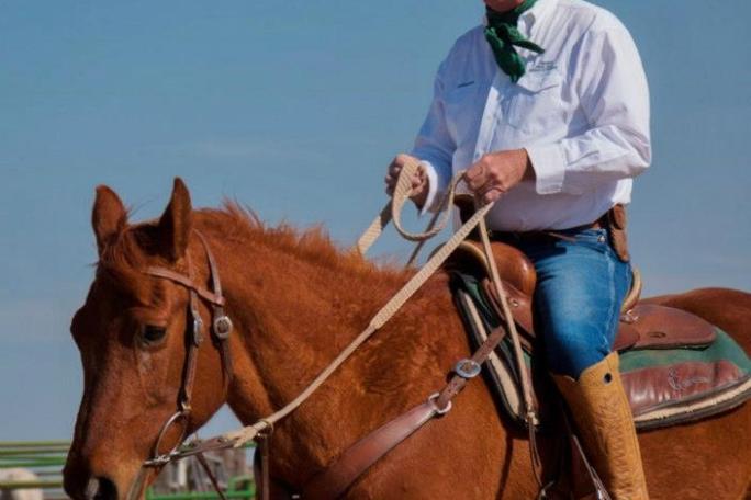 a man riding a horse
