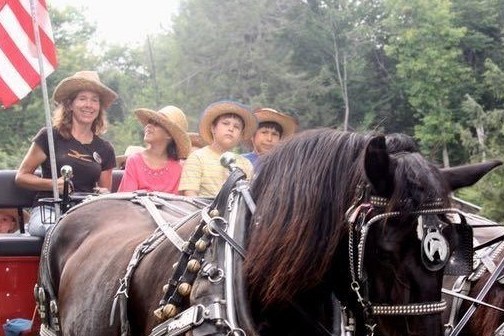 a man riding a horse