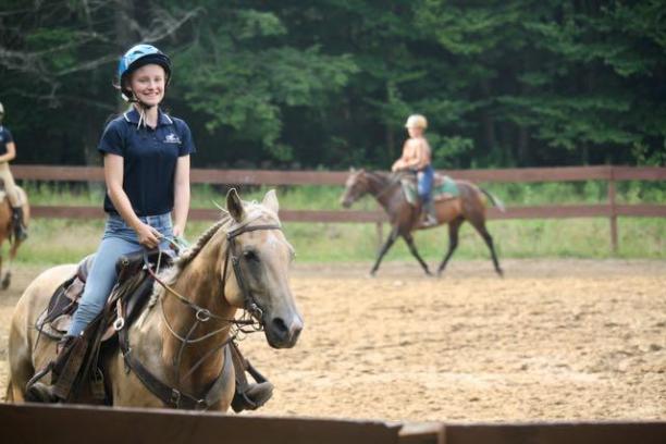 a person riding a horse