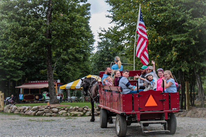 a person riding on the back of a truck